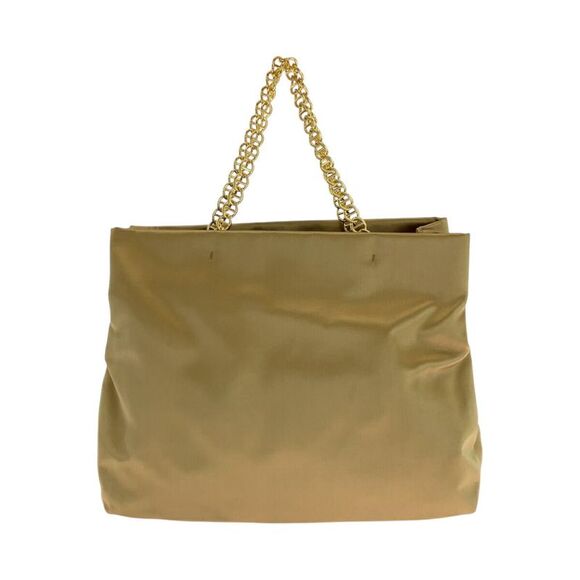 Prada Satin Gold Chain Tote Bag